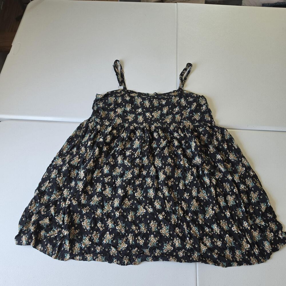 Natural Life Dress Womens XL Black Floral Strappy Sundress Boho Summer